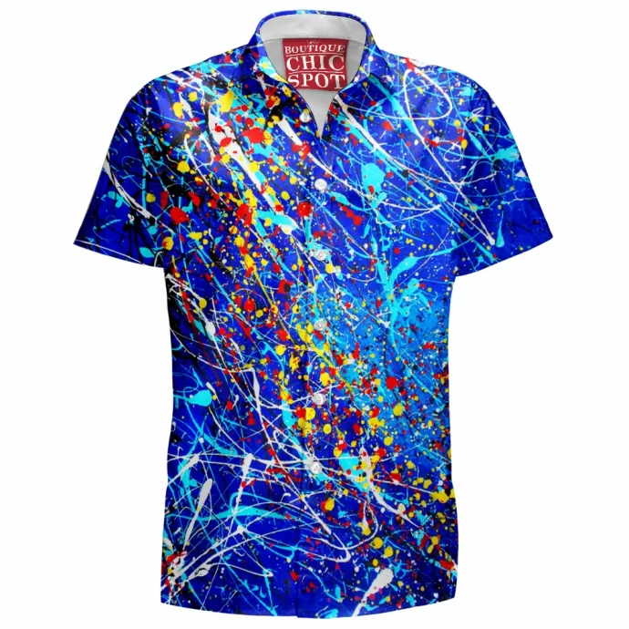 Blue Abstract Hawaiian Shirt