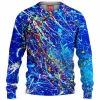 Blue Abstract Knitted Sweater