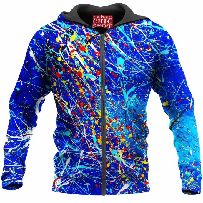 Blue Abstract Zip Hoodie