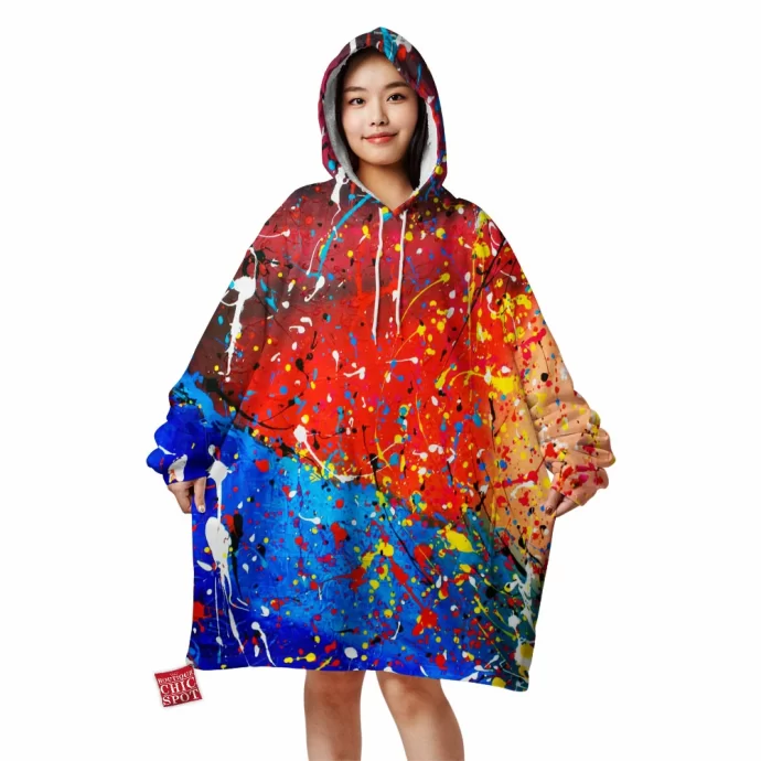 Red and Blue Blanket Hoodie