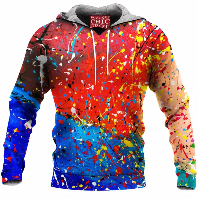 Red and Blue Fleece Hoodie