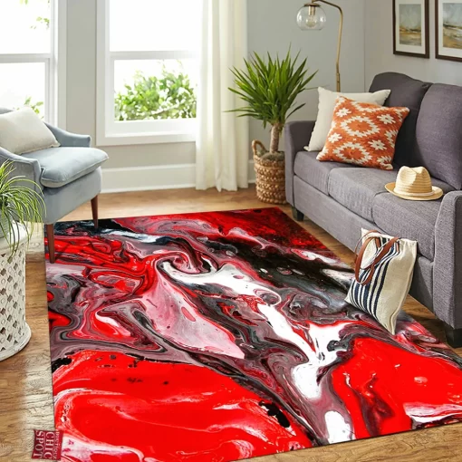 Black and Red Rectangle Rug