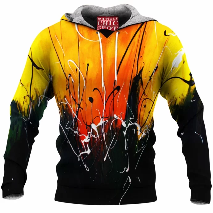 Yellow and Black Fleece Hoodie