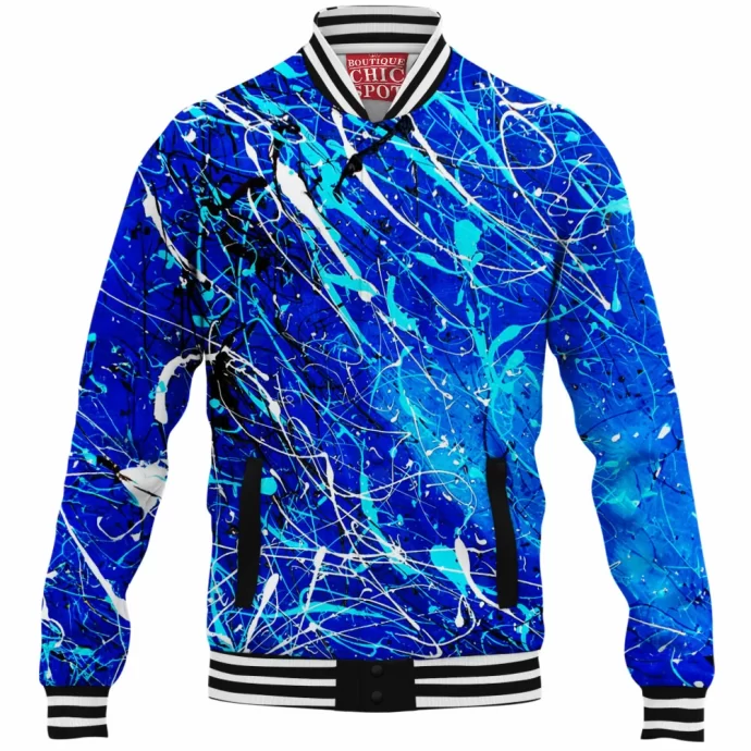 Dripping Blue Baseball Jacket