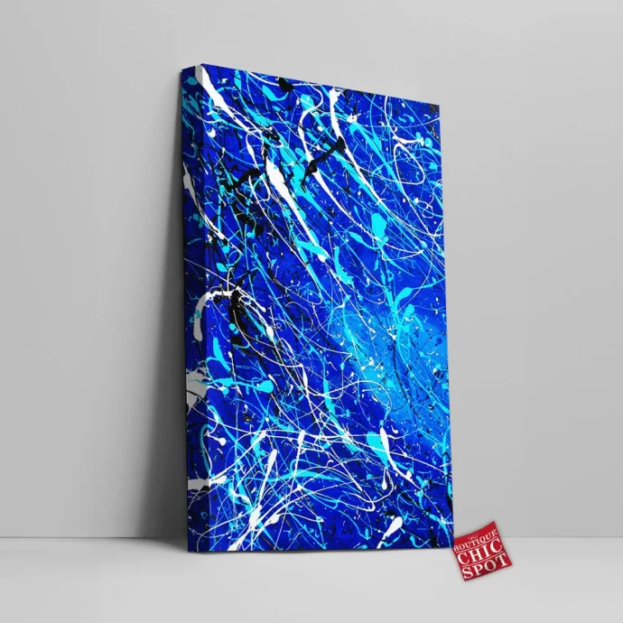 Dripping Blue Canvas Wall Art