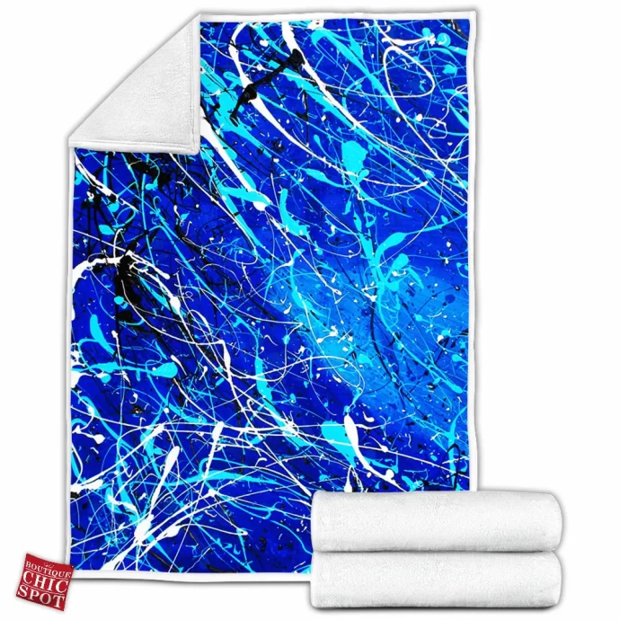 Dripping Blue Fleece Blanket