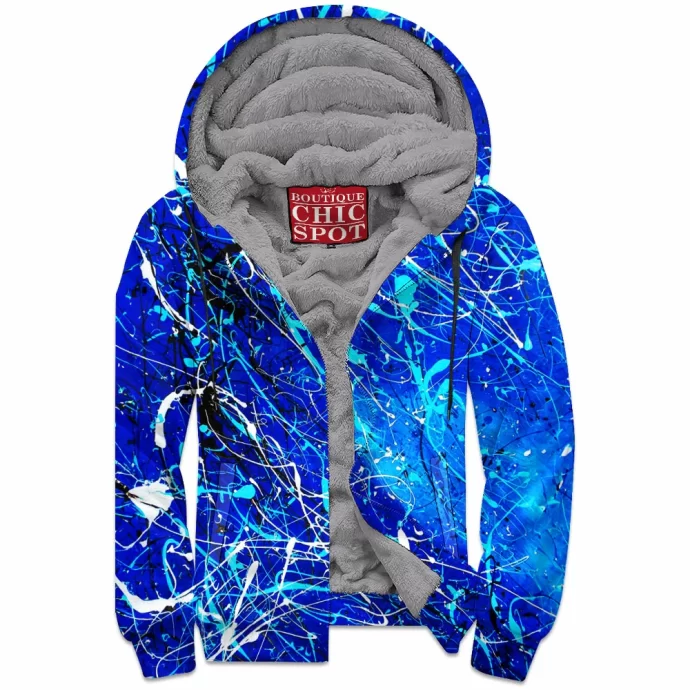 Dripping Blue Zip Fleece Hoodie