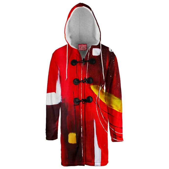 Untitled Abstract Hooded Cloak Coat