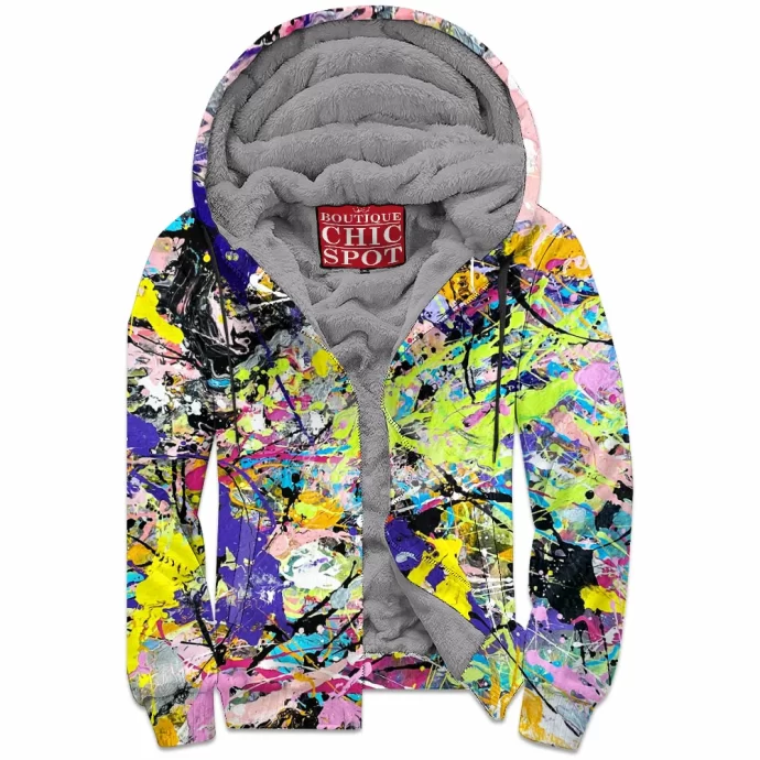 Colorful Zip Fleece Hoodie