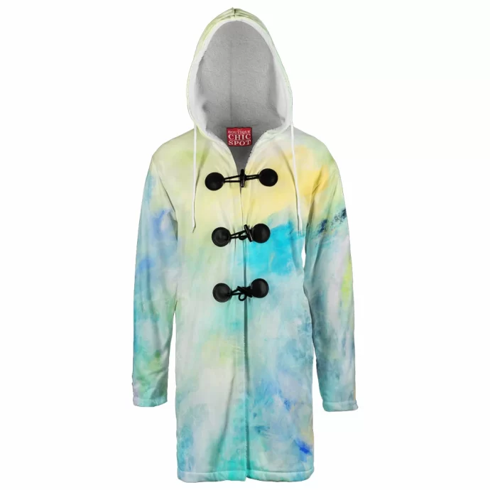 Abstraction Hooded Cloak Coat