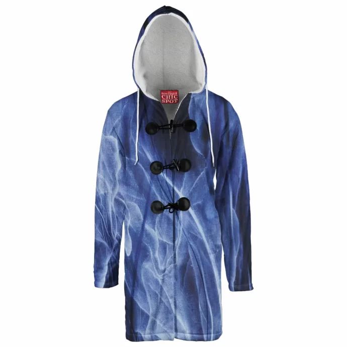 Light Blue Hooded Cloak Coat