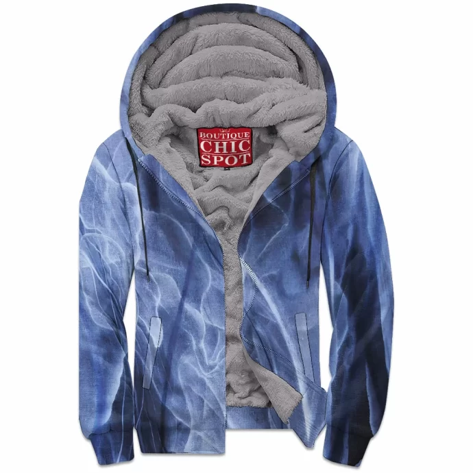 Light Blue Zip Fleece Hoodie