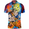 Anime Polo Shirt, Dragon Ball Polo Shirt, GoKu Polo Shirt, Super Saiyan Polo Shirt