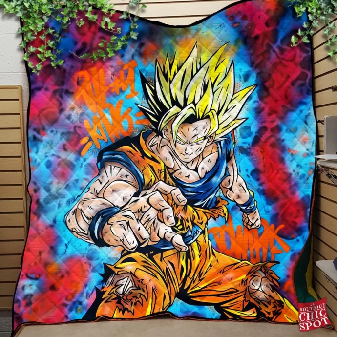 Son Goku Quilt Blanket