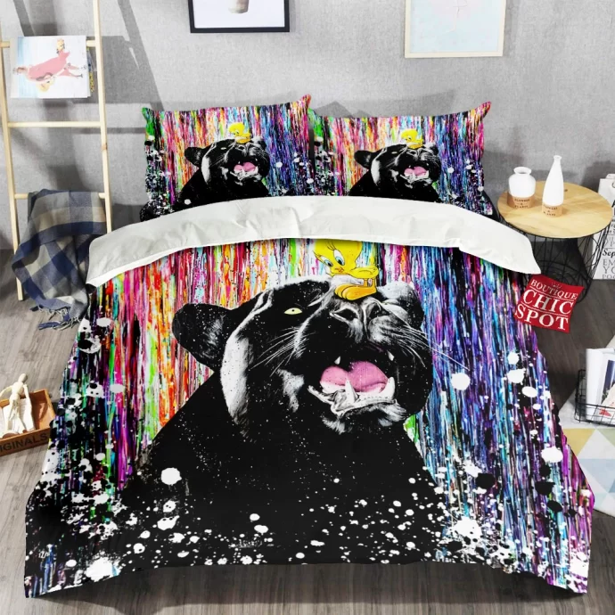 Black Panther and Tweety Bedding Set