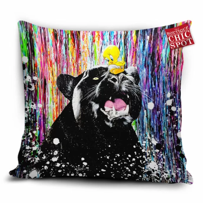 Black Panther and Tweety Pillow Cover