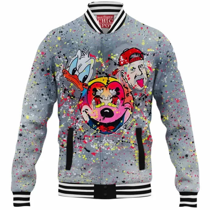 Donald Duck - Mickey Mouse and Albert Einstein Baseball Jacket