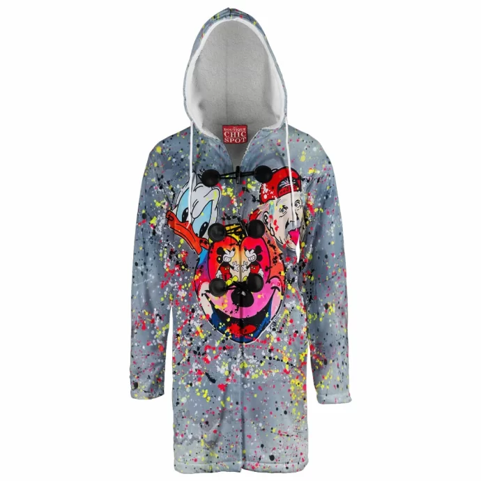 Donald Duck - Mickey Mouse and Albert Einstein Hooded Cloak Coat