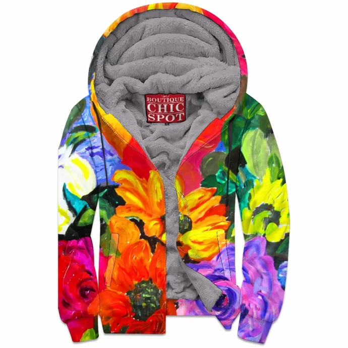 Tropical Colors Zip Fleece Hoodie