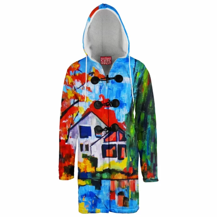 Fall At Orchard Pond Hooded Cloak Coat