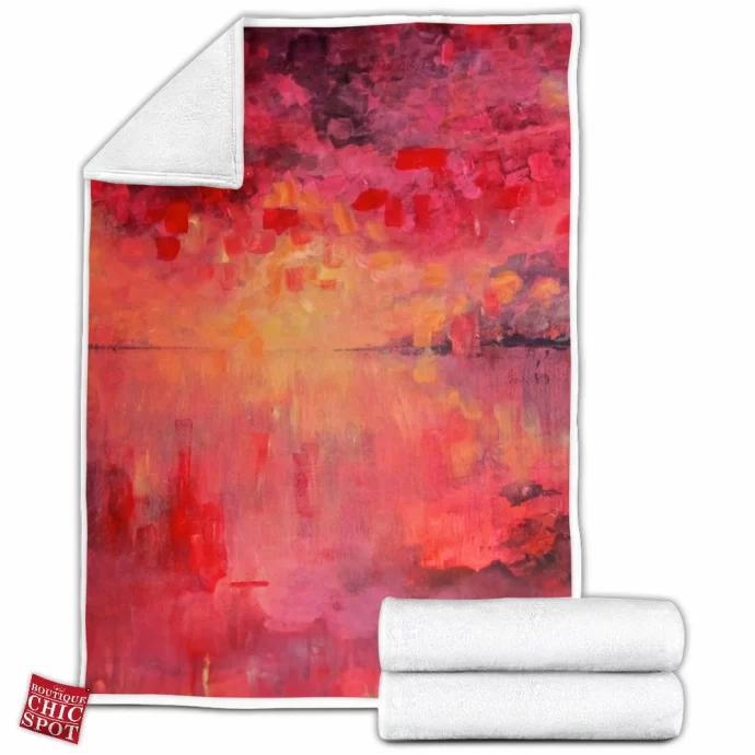 Red sky at night Fleece Blanket