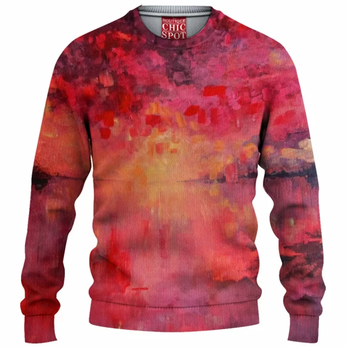 Red sky at night Knitted Sweater