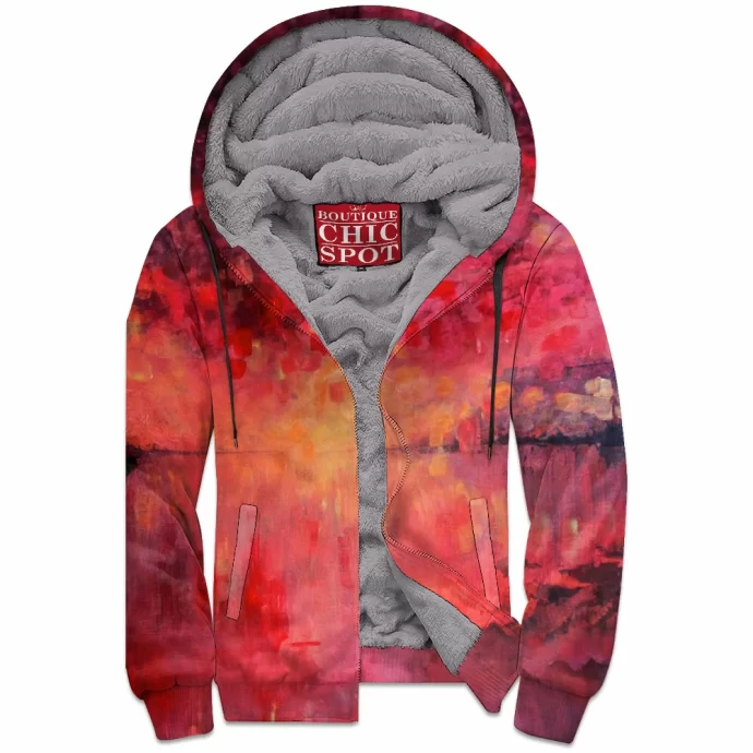 Red sky at night Zip Fleece Hoodie