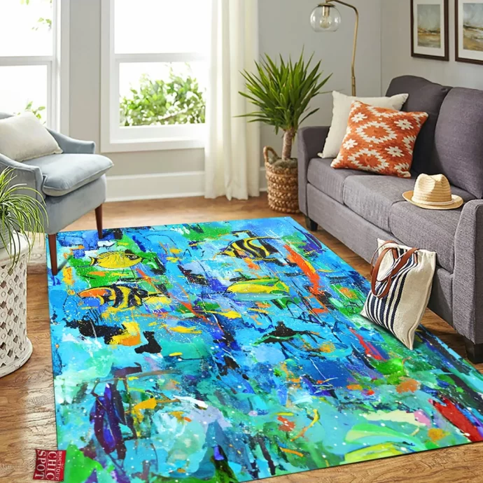 Blue Sea Rectangle Rug