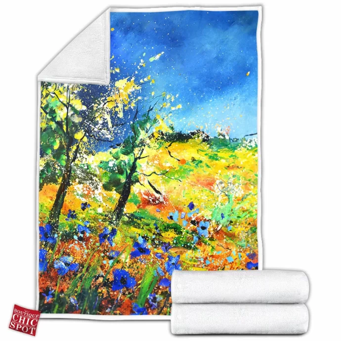 Trees in Spring Fleece Blanket