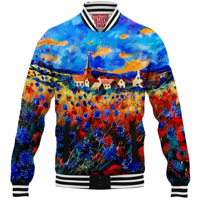 Field Flowers Baseball Jacket