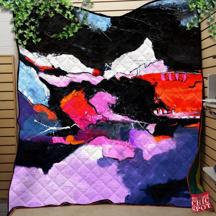 Black Red Quilt Blanket