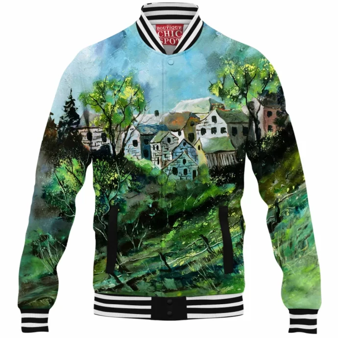 Village in my Countryside Baseball Jacket