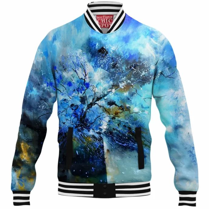 Abstract Blue Baseball Jacket