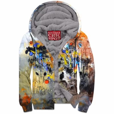 Abstract Zip-Fleece-Hoodie