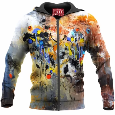 Abstract Zip-Hoodie
