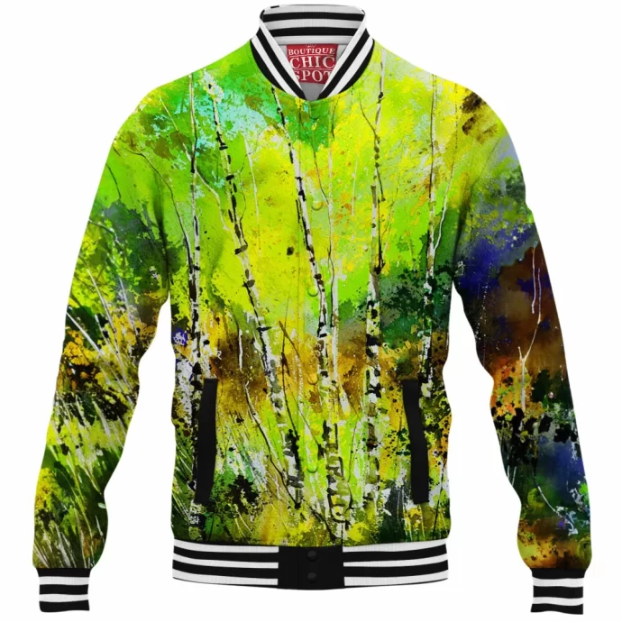 Aspentrees Watercolor Baseball Jacket