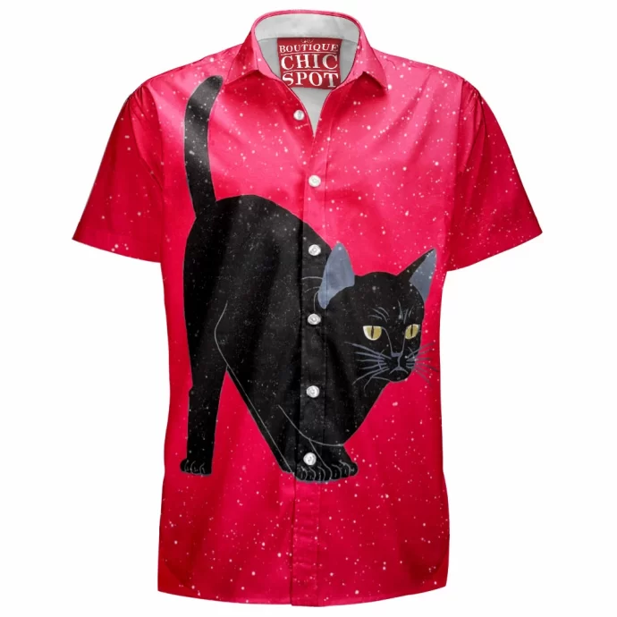 Black Cat Hawaiian Shirt