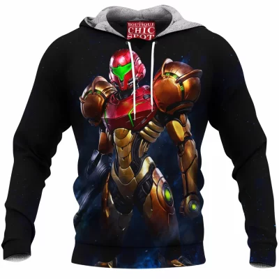 Game Fleece-Hoodie, Metroid Fleece-Hoodie, Samus Fleece-Hoodie