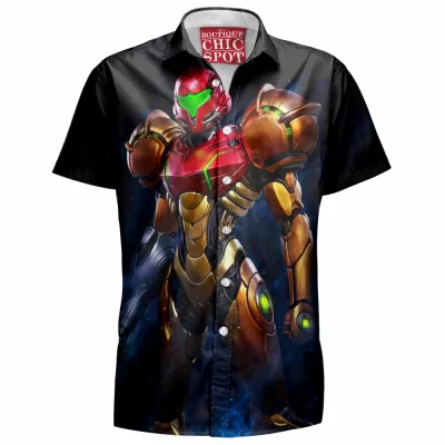 Game Hawaiian-Shirt, Metroid Hawaiian-Shirt, Samus Hawaiian-Shirt
