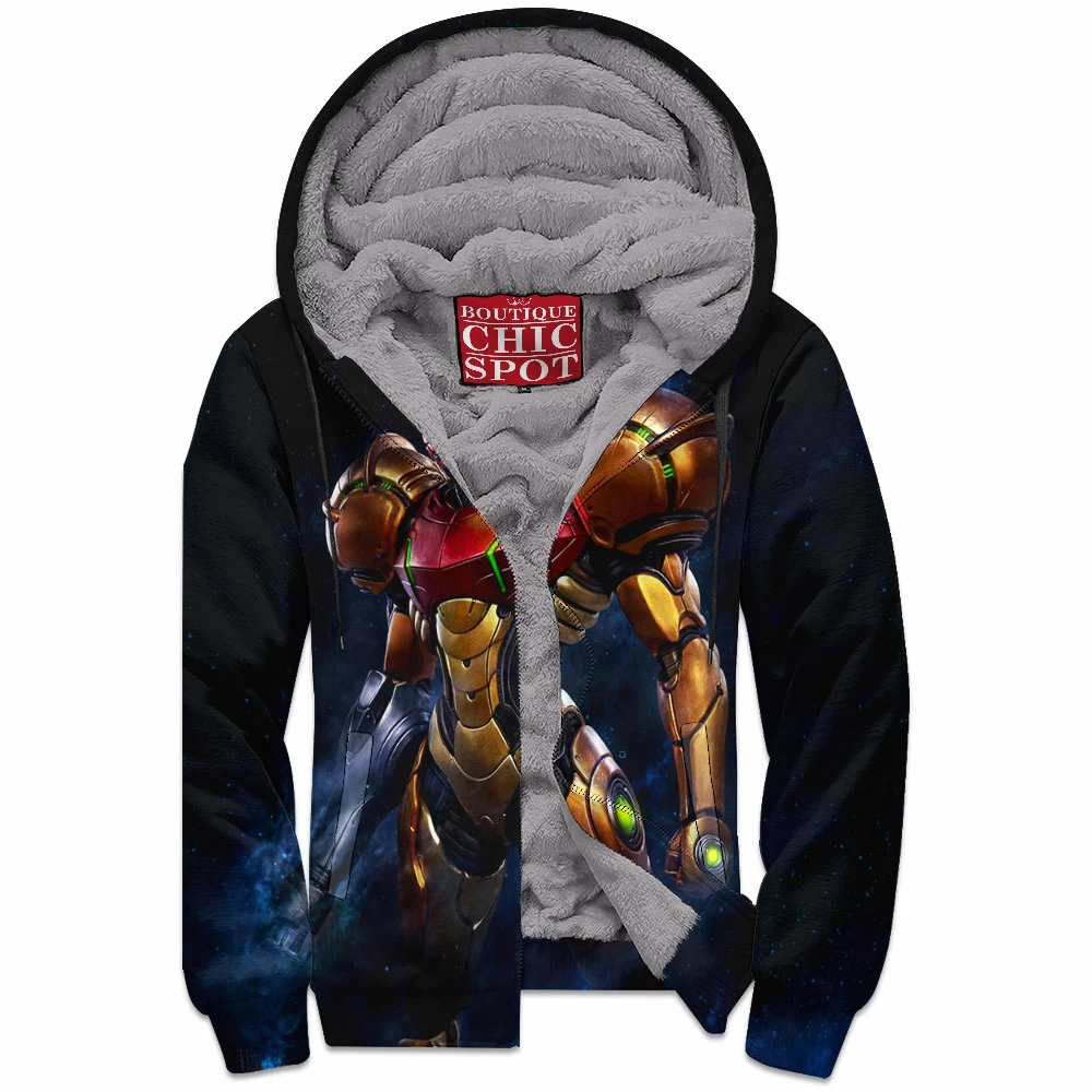 Game Zip-Fleece-Hoodie, Metroid Zip-Fleece-Hoodie, Samus Zip-Fleece-Hoodie 1 D HANG Boutique 8284 Zip Fleece Hoodie