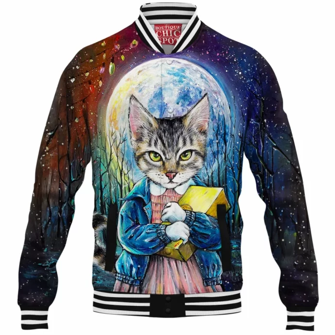 Stranger Things Eleven Cat Baseball Jacket