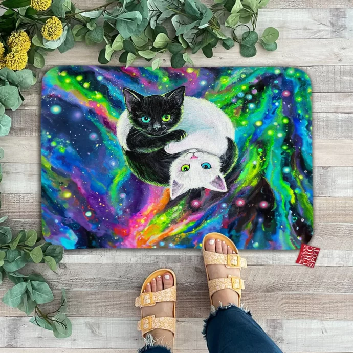 Yin Yang Cats Doormat