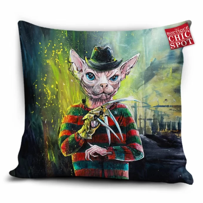 Freddy Krueger Cat Pillow Cover