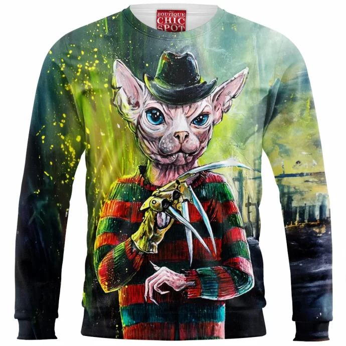 Freddy Krueger Cat Sweatshirt