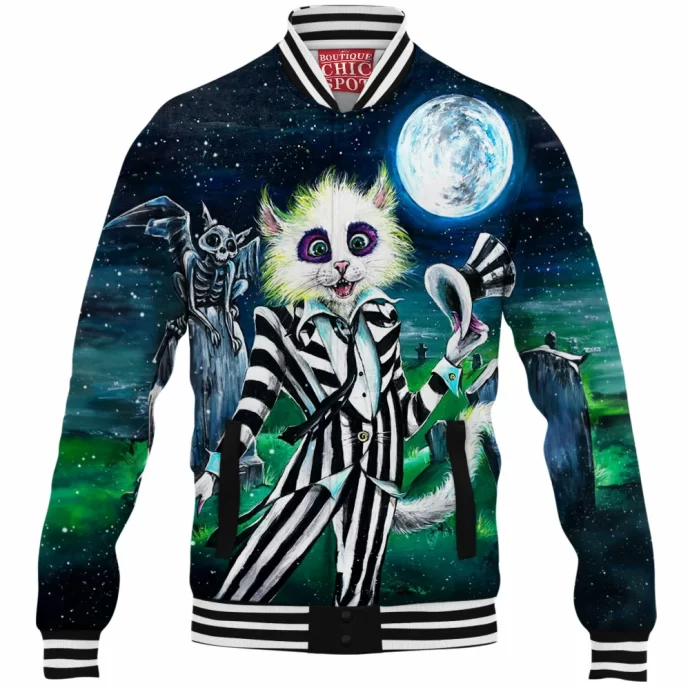 Beetlejuice Cat Baseball Jacket