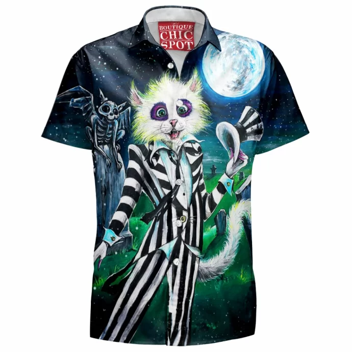 Beetlejuice Cat Hawaiian Shirt