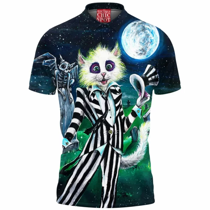 Beetlejuice Cat Polo Shirt