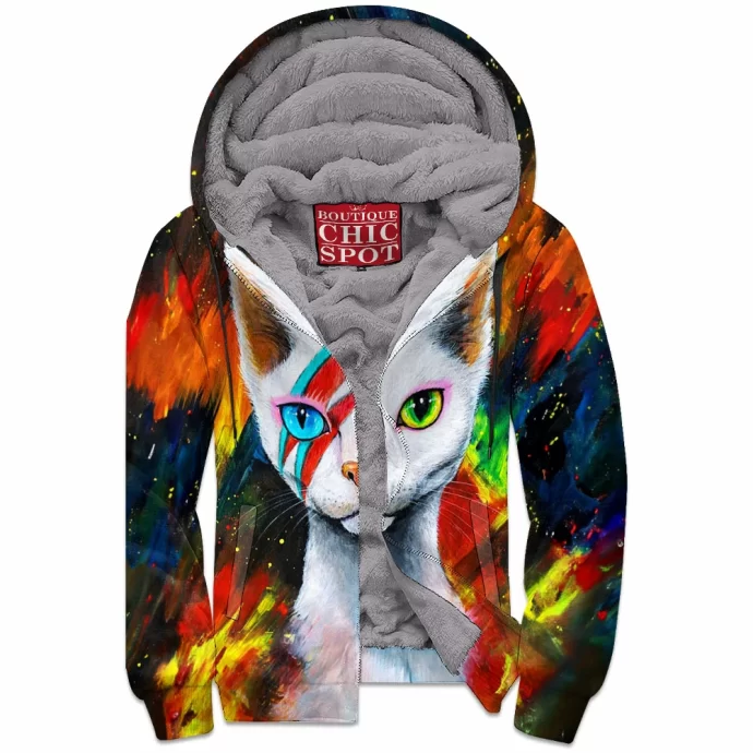 David Bove Cat Zip Fleece Hoodie