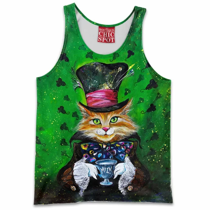 Mad Hatter Cat Tank Top