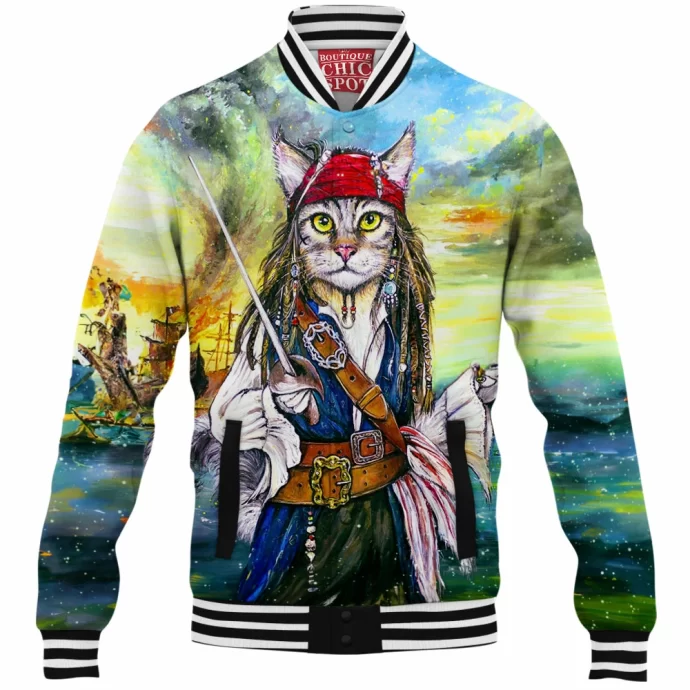 Captain Jack Sparrow Cat Baseball Jacket